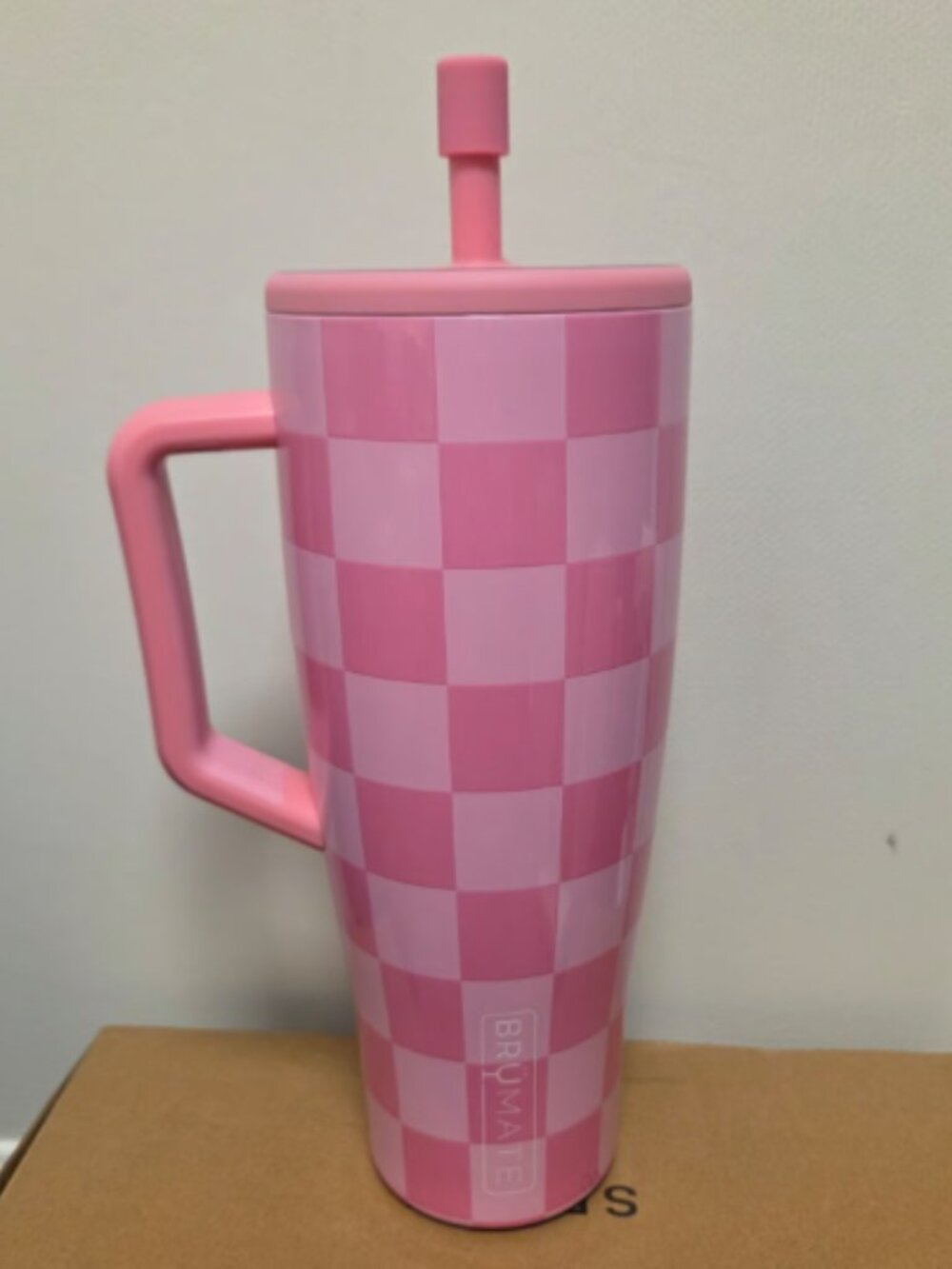 NWT Brumate 40 oz Fuchsia Hot Pink Checkers Krista Horton Collab
